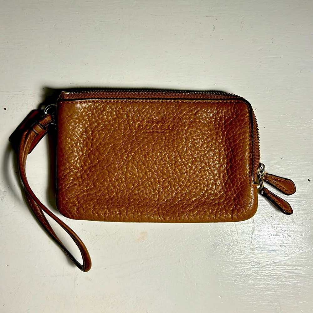 Coach leather wristlet